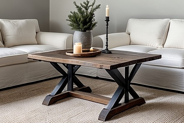 Mycket vackert soffbord i en tidlös design från Nordanlids Rustik. Vackra raka kryss i underredet med en lätt böjd fot. Handgjort i massivt trä men ändå nätt och smidigt.