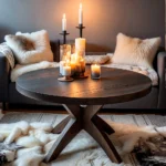 Fantastiskt vackert soffbord i massivt trä med ett smäckert underrede som utformar en läcker variant av kryss. Modellen heter Himmelfjäll - från Nordanlids Rustik.